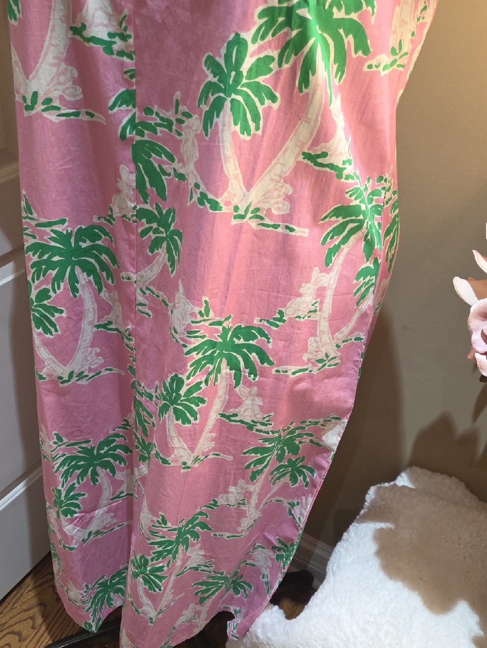 Nwt XXL STS SAIL TO SABLE Pink Palm-Print Maxi Dress with Mandarin Collar - Picture 8 of 17